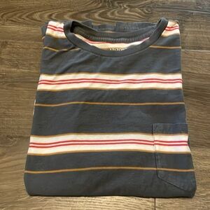 Arizona Jean Company 90s Striped Gray T-Shirt, Size Medium 100% Cotton